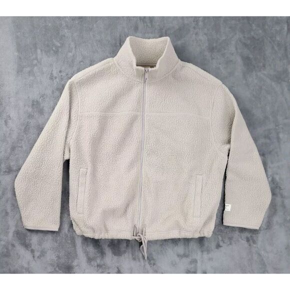 Levi's Jackets & Blazers - Levis All Over Sherpa Full Zip Jacket Women's Size Large Bleached Sand Grey
